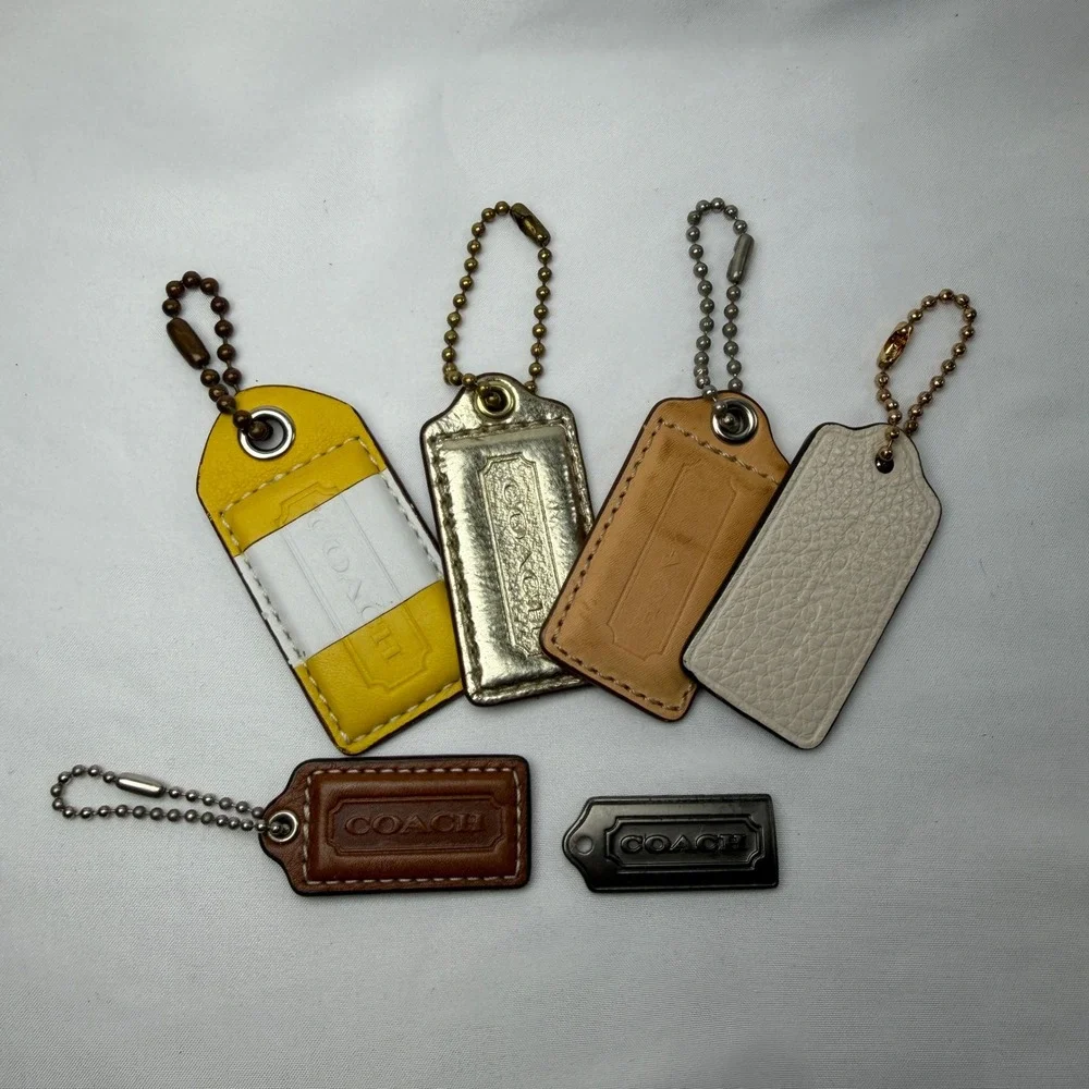 Coach Hangtag Lot Unisex OS Multicolor Leather Metal Replacement Bag Charm Fob